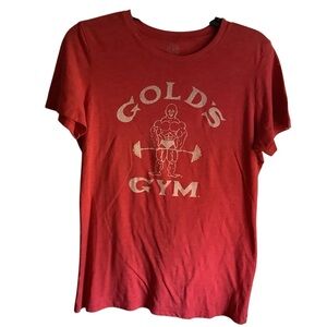 Gildan Official Vintage Women’s Gold’s Gym Red Neck Crew T-Shirt Size XL